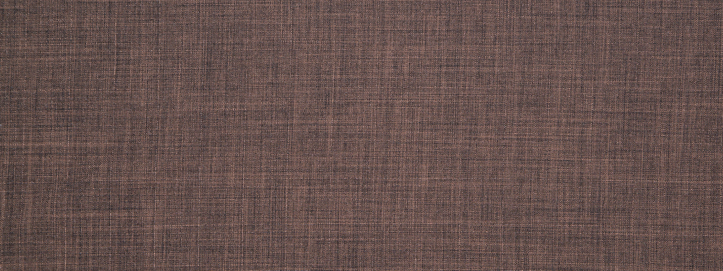Close-up of espresso brown woven fabric texture with subtle crosshatch, upholstery-style textile.