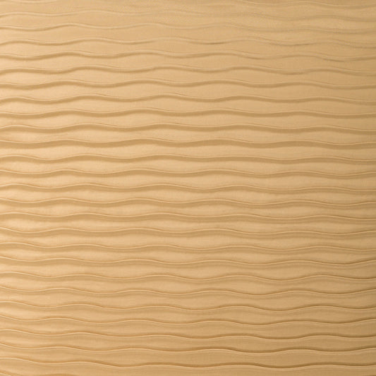 Beige fabric with raised horizontal wave texture, soft, woven look.