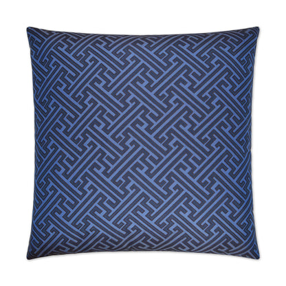 D.V. KAP HOME   24" x 24" Amazed Pillow - Blue Geometric    - 2368-B-2424