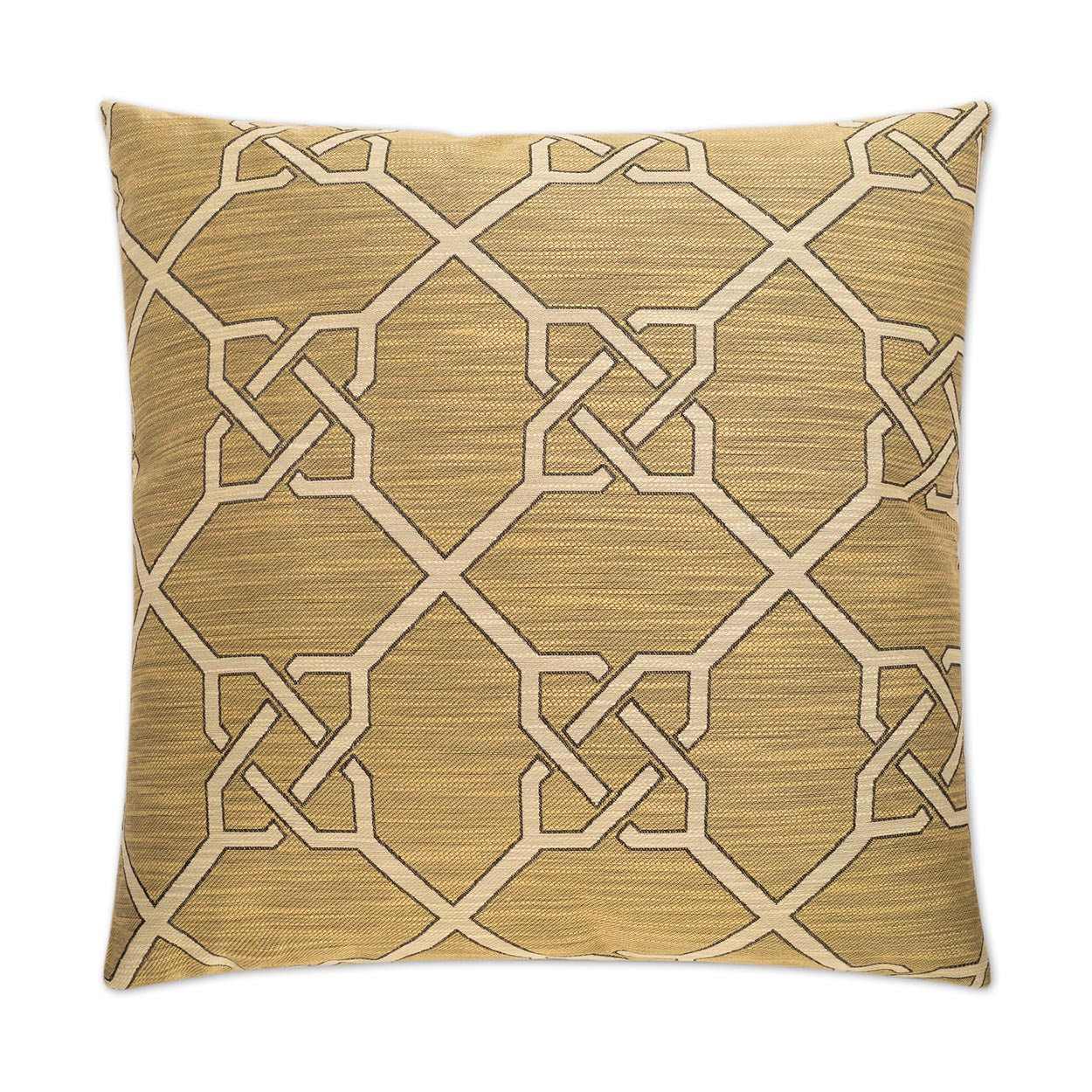 D.V. KAP HOME   24" x 24" Bridle Pillow - Camel Geometric    - 2370-C-2424