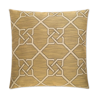 D.V. KAP HOME   24" x 24" Bridle Pillow - Camel Geometric    - 2370-C-2424
