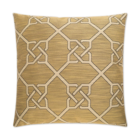D.V. KAP HOME   24" x 24" Bridle Pillow - Camel Geometric    - 2370-C-2424