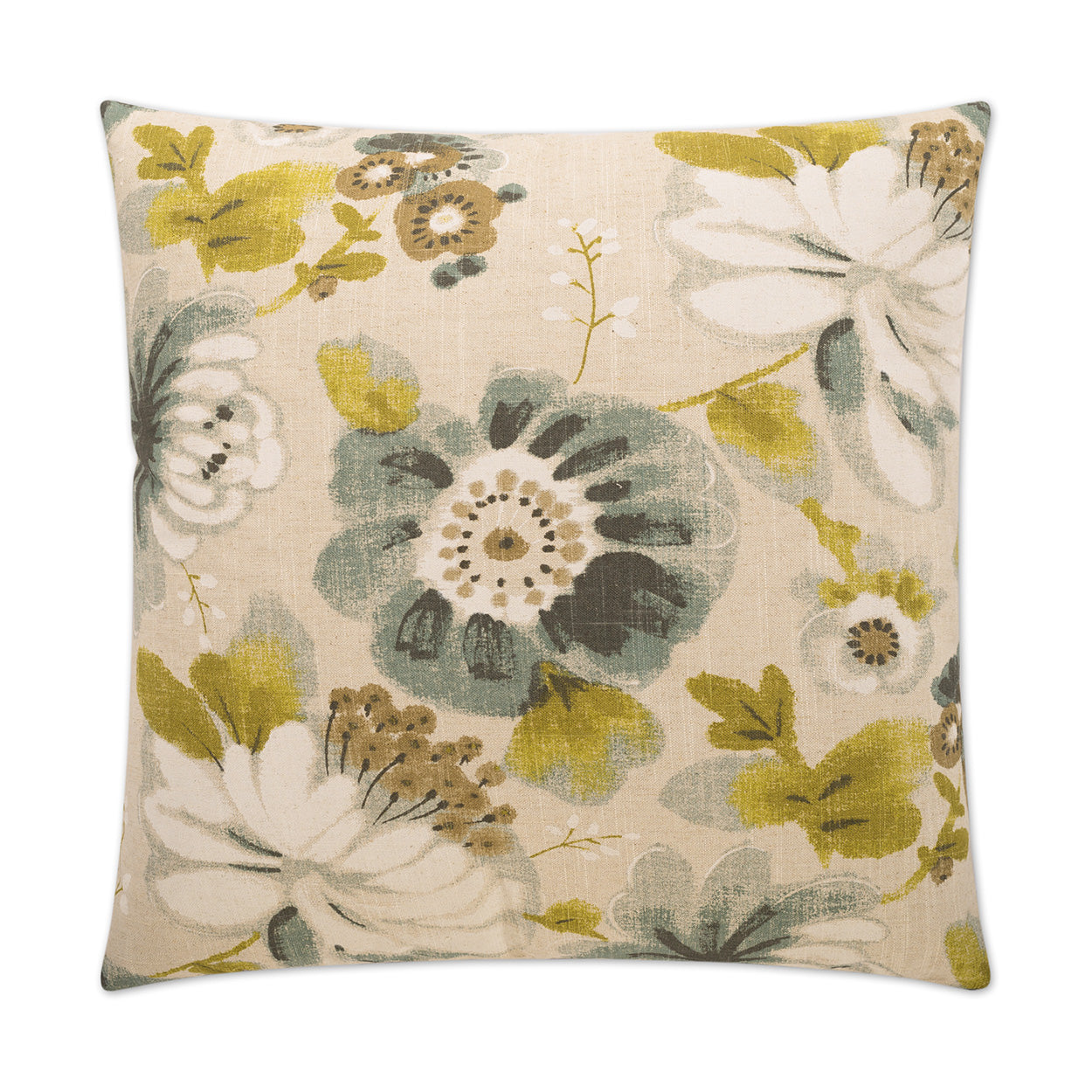 D.V. KAP HOME   24" x 24" Vivette Pillow - Seafoam Floral    - 2392-S-2424