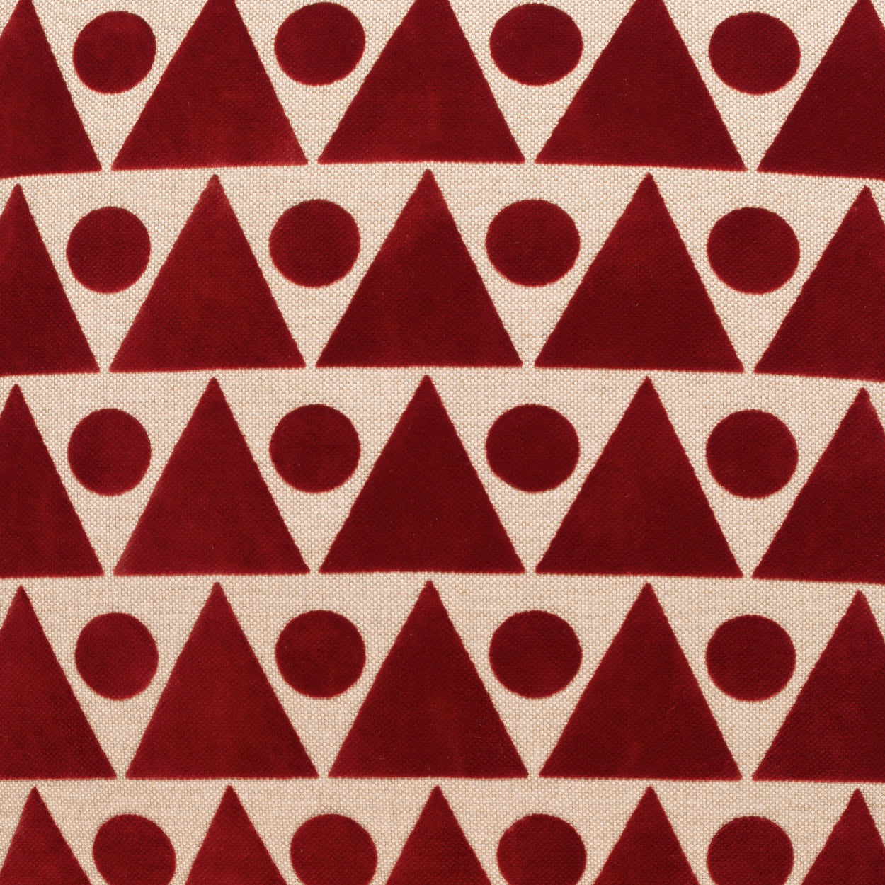 D.V. KAP HOME   24" x 24" Kilo Pillow - Red Geometric    - 2393-R-2424