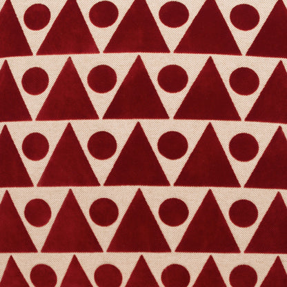 D.V. KAP HOME   24" x 24" Kilo Pillow - Red Geometric    - 2393-R-2424