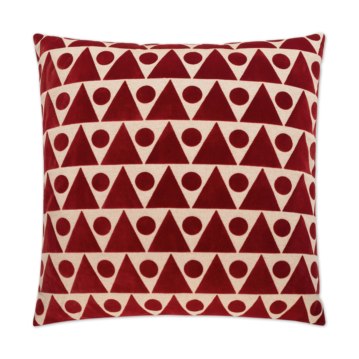 D.V. KAP HOME   24" x 24" Kilo Pillow - Red Geometric    - 2393-R-2424