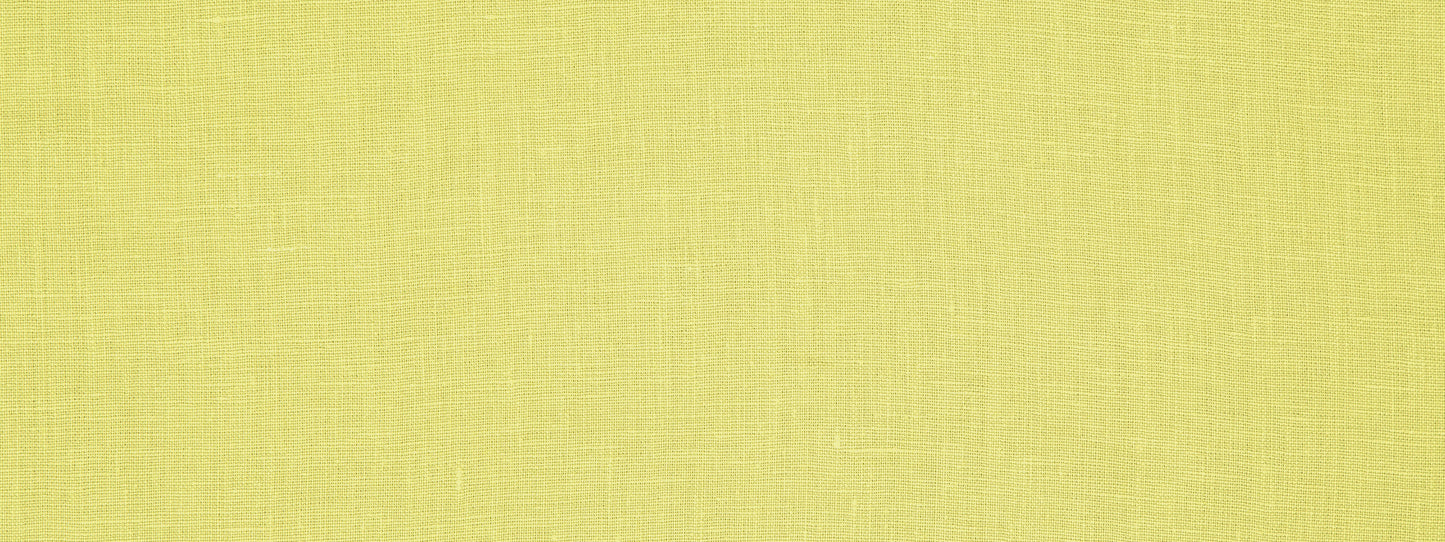 Close-up of bright yellow linen fabric with woven texture.