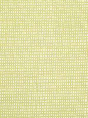 Lemon-yellow woven fabric with a white square-grid pattern; soft textile for apparel or home decor.