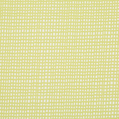 Lime upholstery fabric with a white woven square grid pattern; versatile for upholstery or crafts.
