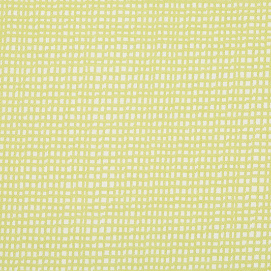 Lime upholstery fabric with a white woven square grid pattern; versatile for upholstery or crafts.
