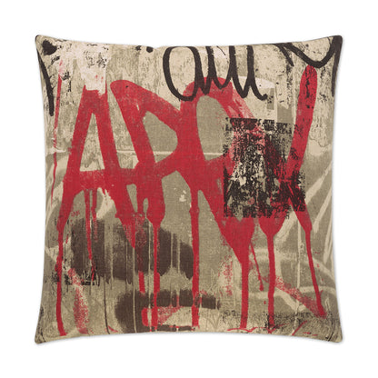 D.V. KAP HOME   24" x 24" Tag Pillow - Red Modern, Abstract    - 2396-R-2424