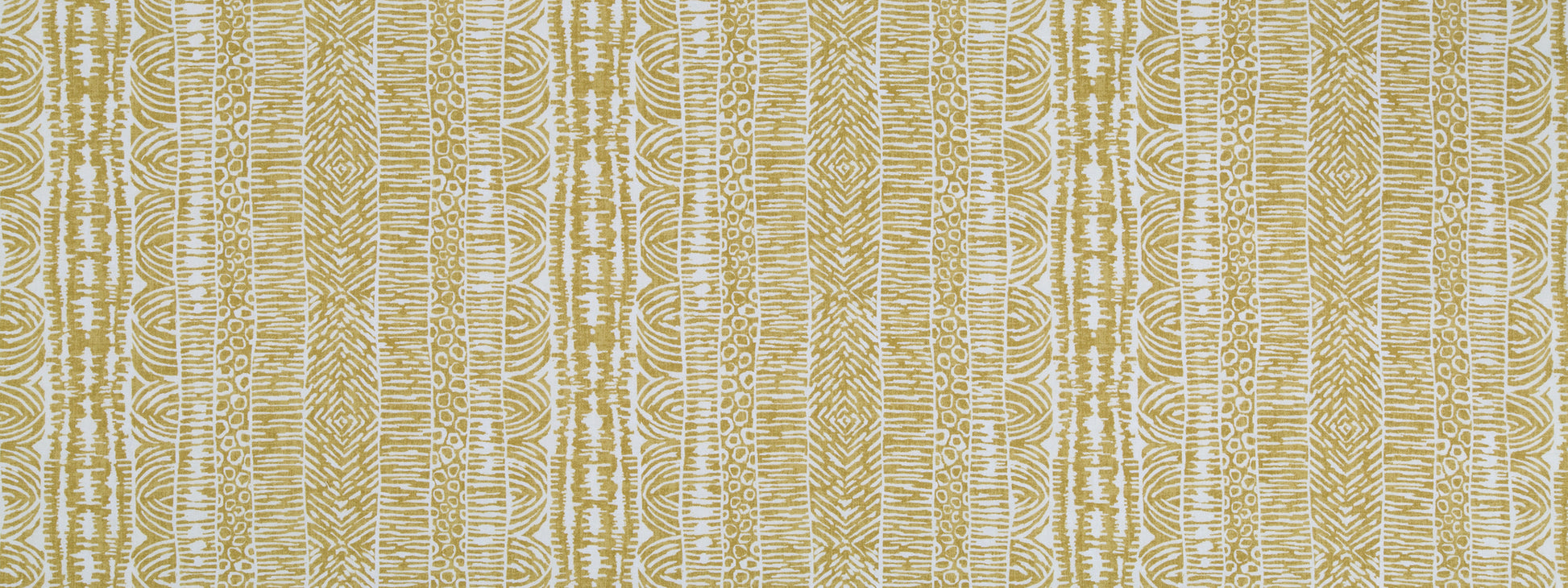 Amber and white woven fabric with vertical geometric stripes; multipurpose upholstery fabric.