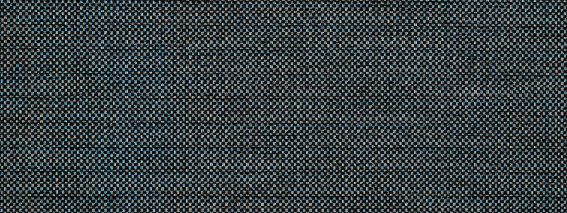 Dark blue, denim-style upholstery fabric close-up with tight weave and subtle texture.