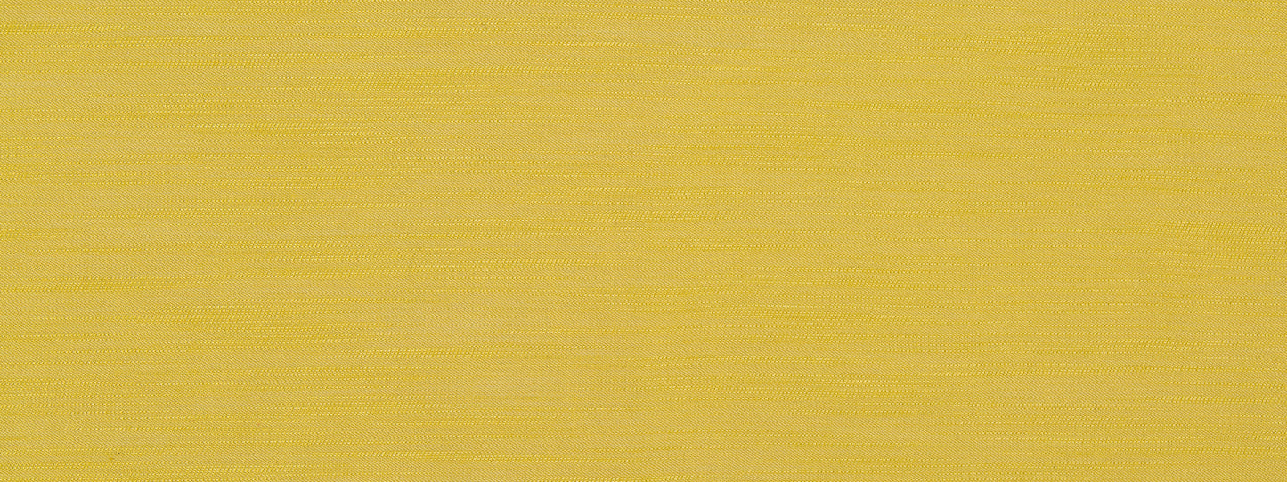 Yellow upholstery fabric with a silky slub texture; warm lemon color and subtle irregular weave.
