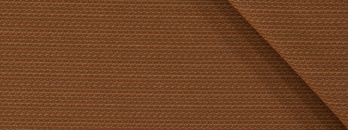Brown textured woven upholstery fabric with subtle stripes and a darker diagonal shadow.