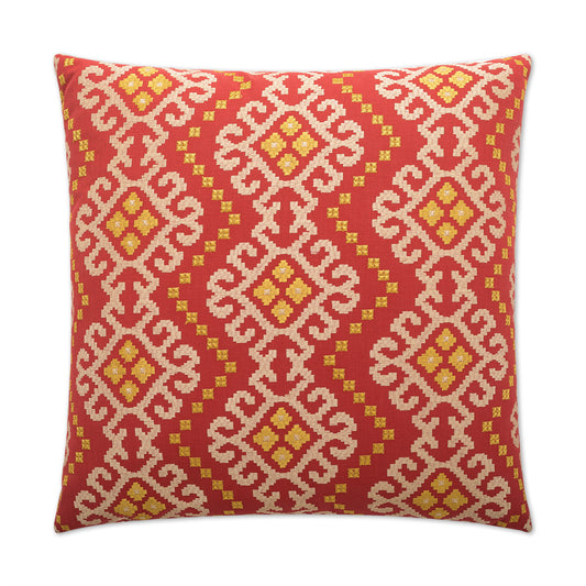 D.V. KAP HOME   24" x 24" Kurta Pillow - Red Global    - 2409-R-2424
