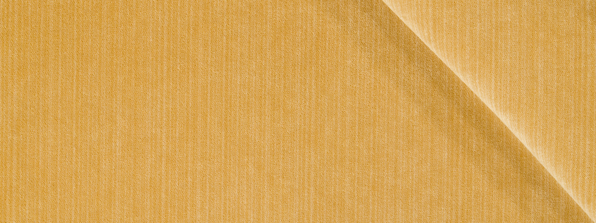 Plush strie upholstery fabric swatch in Honeysuckle color, showing a soft, textured weave with subtle vertical striations.
