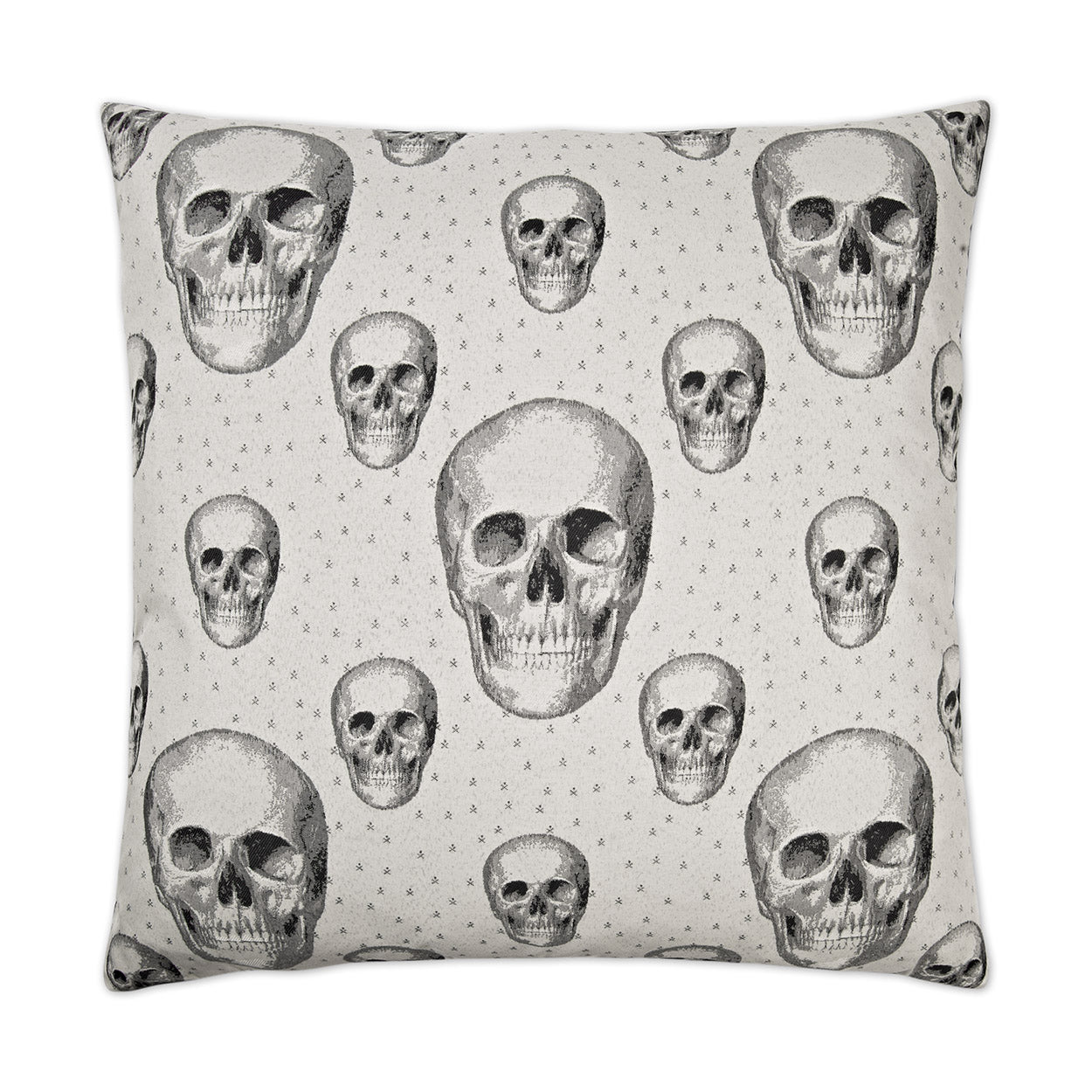 D.V. KAP HOME   24" x 24" Skalle Pillow - White Novelty    - 2410-W-2424