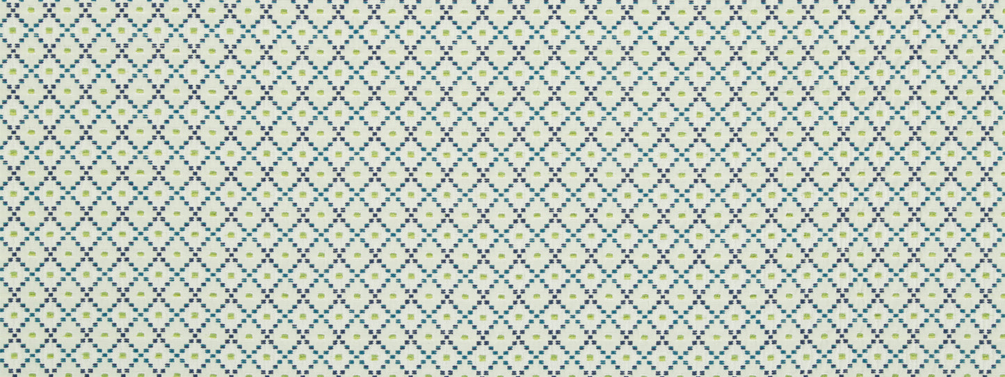Robert Allen Dotted Boxes | Calypso Blue  Upholstery     - 241053