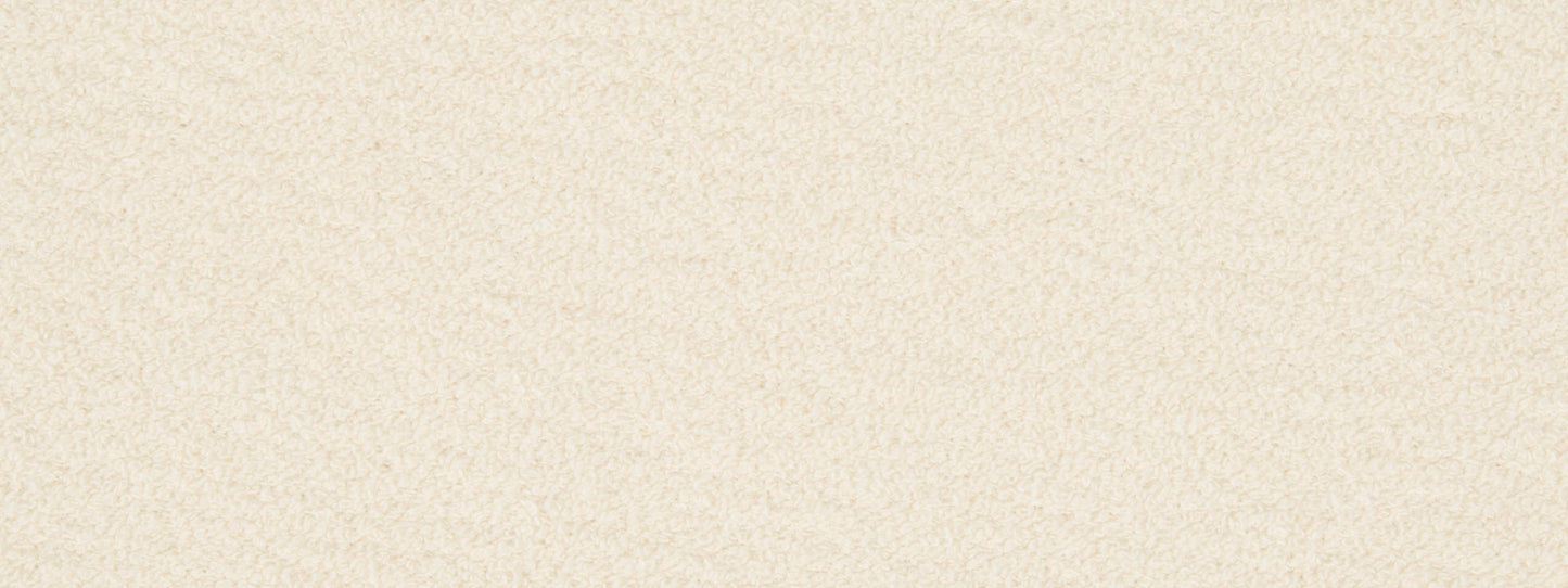 Ivory boucle upholstery fabric with subtle speckled texture.