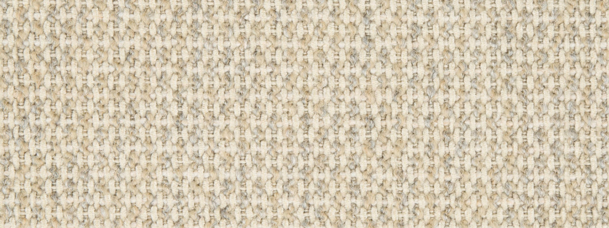 Beige woven tweed-style fabric swatch with cream specks; textured upholstery fabric for sofas and cushions.
