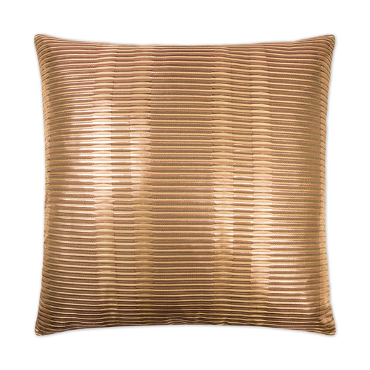 D.V. KAP HOME   24" x 24" Grid Pillow - Copper Glam, Modern, Solid, Textured, Stripes    - 2416-C-2424