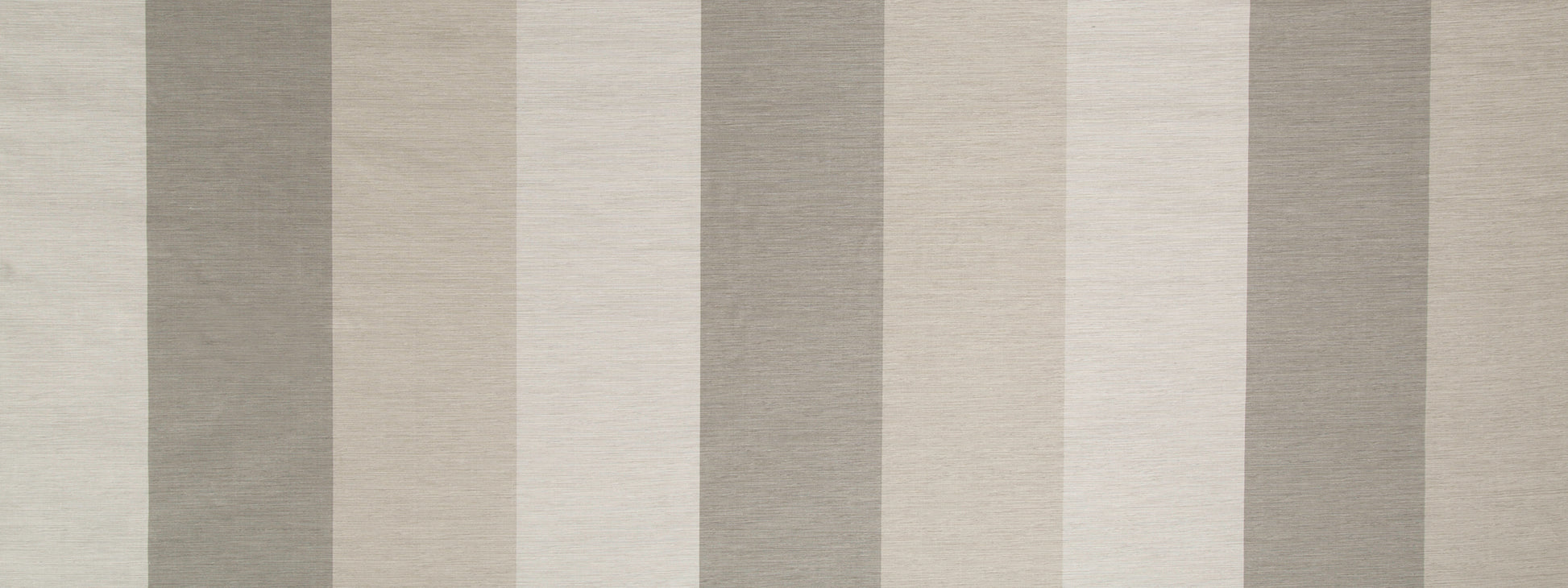 Neutral vertical striped drapery fabric in ivory, beige, taupe and gray tones.