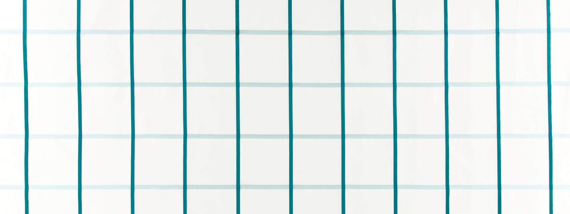 Teal vertical grid lines with pale blue horizontal lines on cream background; modern geometric grid pattern.