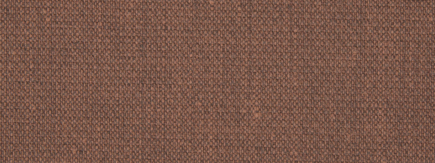 Close-up of brown woven fabric with coarse texture and subtle speckles.