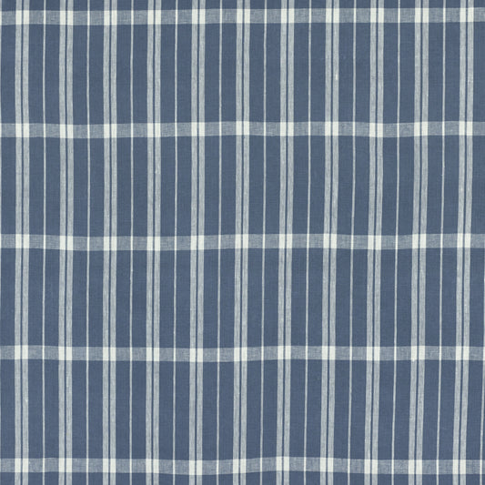 SCHUMACHER  RAOUL TEXTILES LINEN CHECK WOVEN WOVEN DELFT   - 242P39