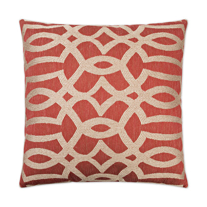 D.V. KAP HOME   24" x 24" Neron Pillow - Red Traditional    - 2433-R-2424