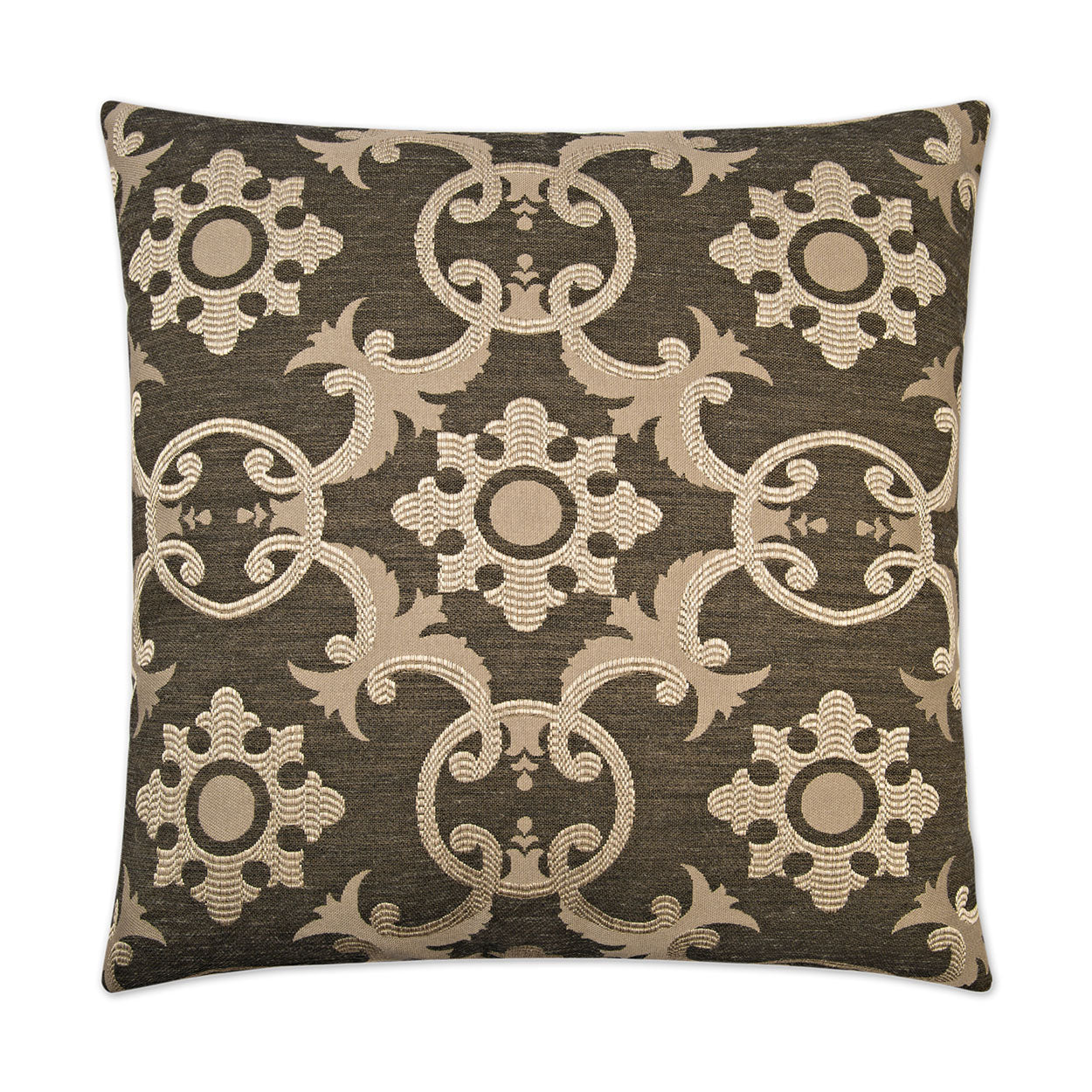 D.V. KAP HOME   24" x 24" Biblos Pillow - Black Global    - 2434-B-2424
