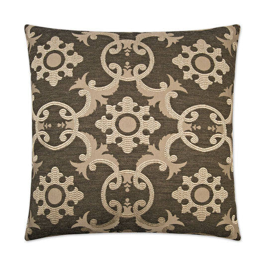 D.V. KAP HOME   24" x 24" Biblos Pillow - Black Global    - 2434-B-2424