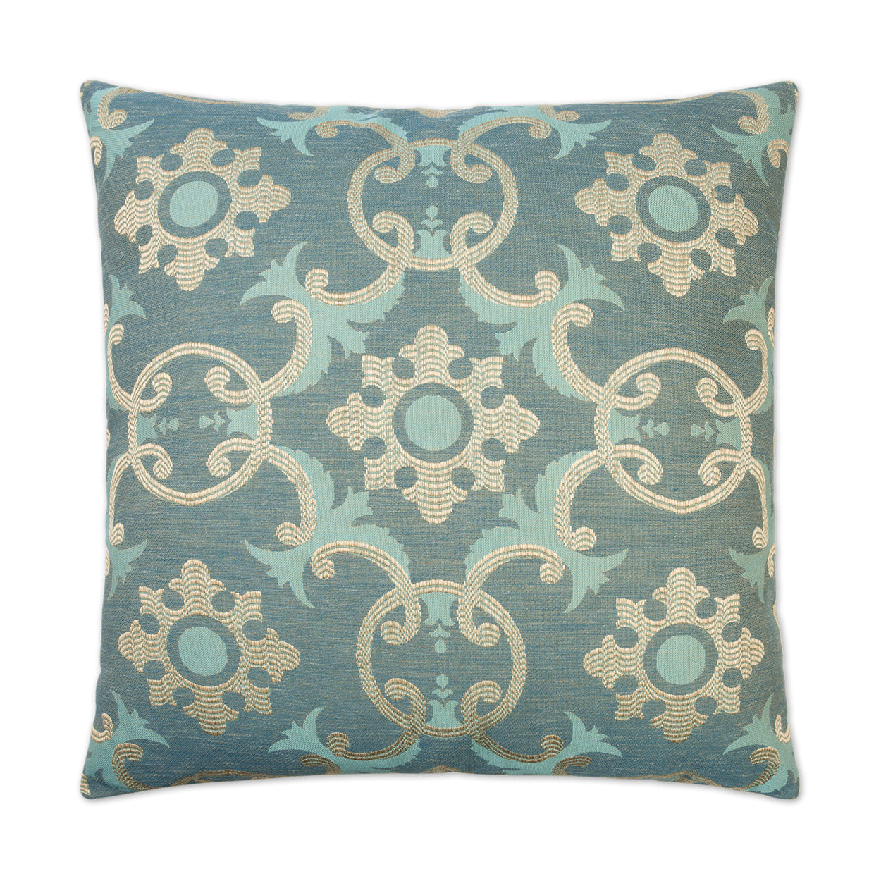 D.V. KAP HOME   24" x 24" Biblos Pillow - Turquoise Global    - 2434-T-2424