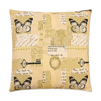 D.V. KAP HOME   24" x 24" Copy Paste Pillow - Yellow Novelty    - 2437-Y-2424