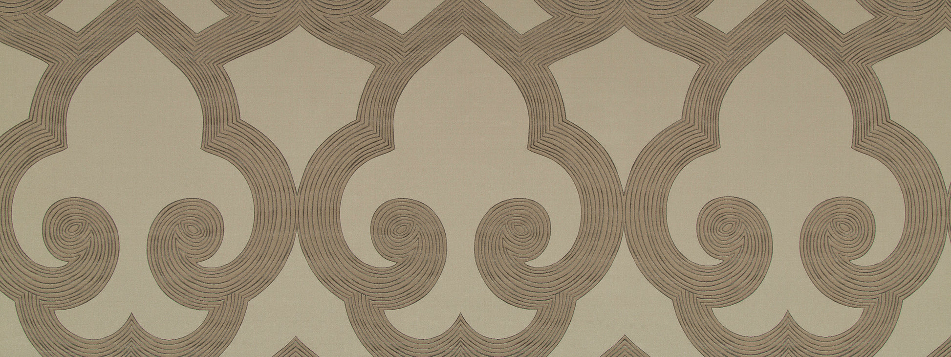 Taupe tucked-frame design; beige frame with a subtle geometric texture visible.