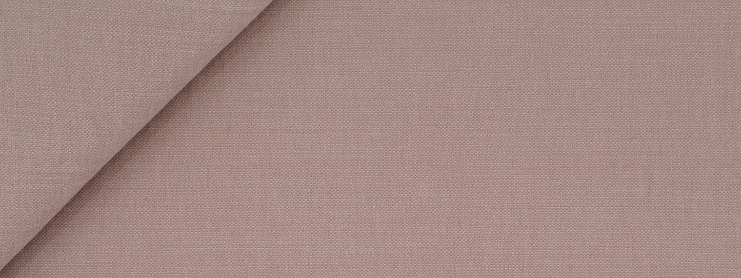Blush brushed linen fabric with a textured weave and diagonal fold.