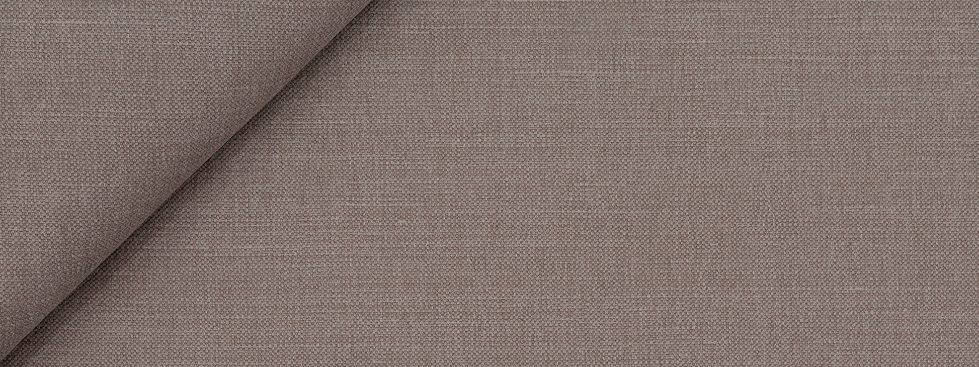 Beige-brown brushed linen fabric with a visible weave and folded diagonal corner.