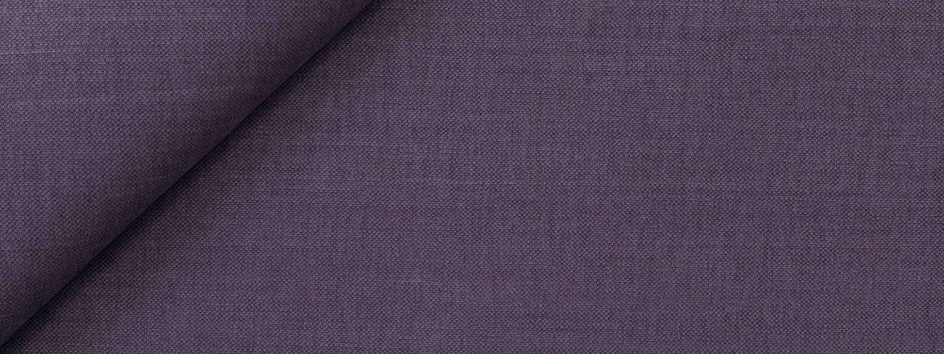 Purple textured woven fabric swatch with folded corner, suitable for upholstery or craft projects.