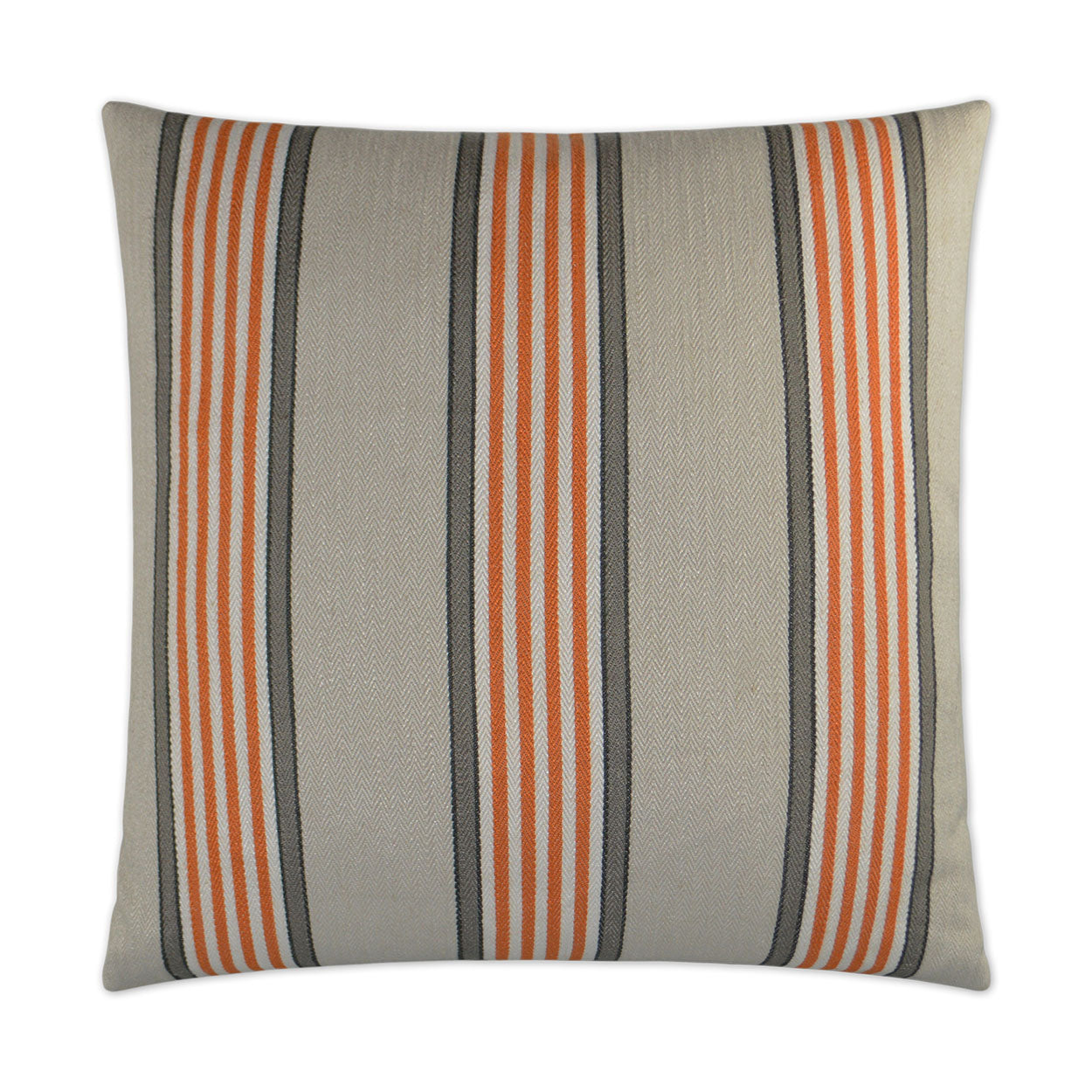 D.V. KAP HOME   24" x 24" Pennington Pillow - Orange Stripes    - 2447-O-2424