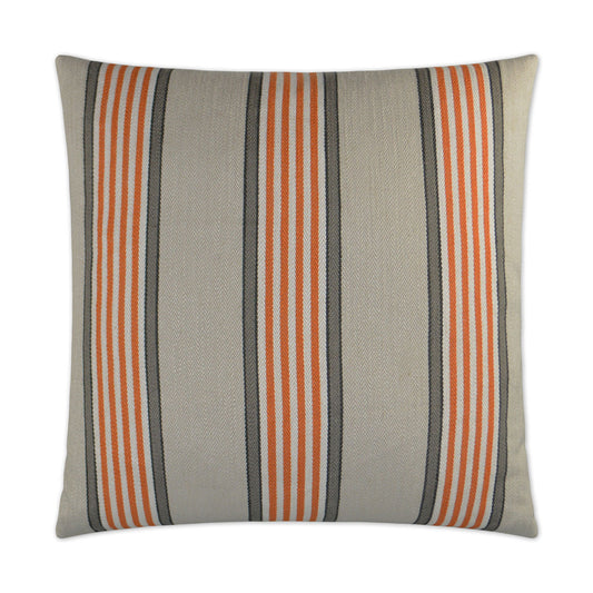 D.V. KAP HOME   24" x 24" Pennington Pillow - Orange Stripes    - 2447-O-2424
