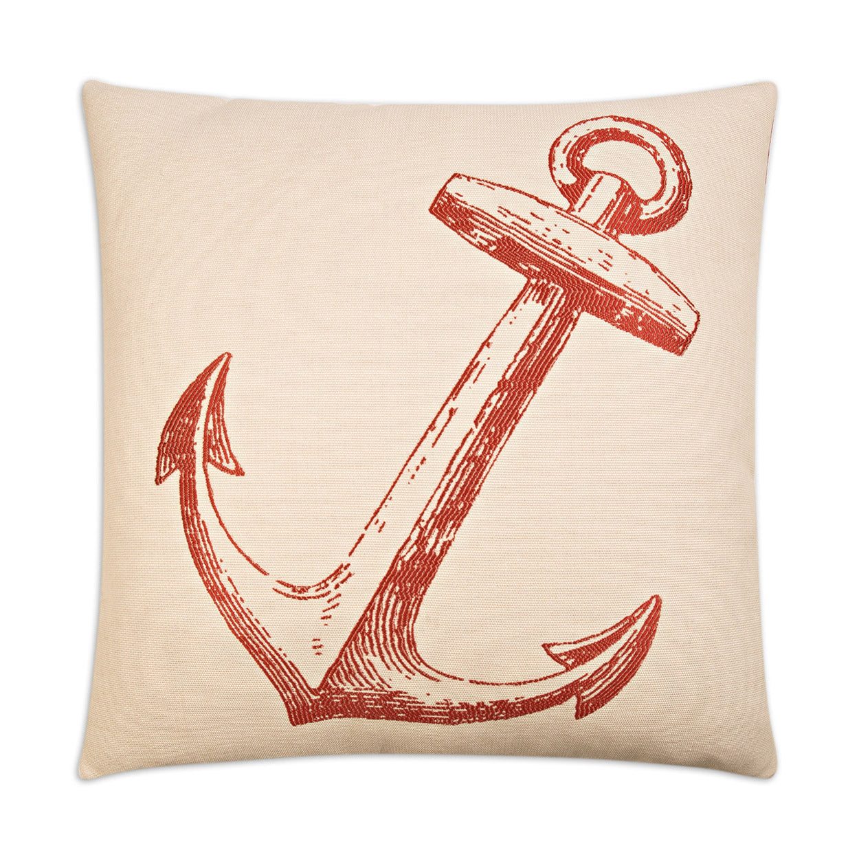 D.V. KAP HOME   24" x 24" Adrift Pillow - Red Nautical    - 2450-R-2424