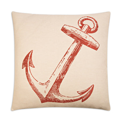 D.V. KAP HOME   24" x 24" Adrift Pillow - Red Nautical    - 2450-R-2424