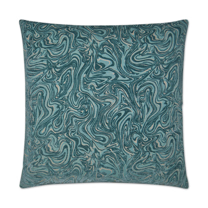 D.V. KAP HOME   24" x 24" Florentina Pillow - Turquoise Modern, Abstract    - 2459-T-2424