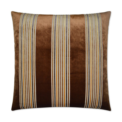 D.V. KAP HOME   24" x 24" Winston Pillow - Cognac Stripes    - 2460-C-2424