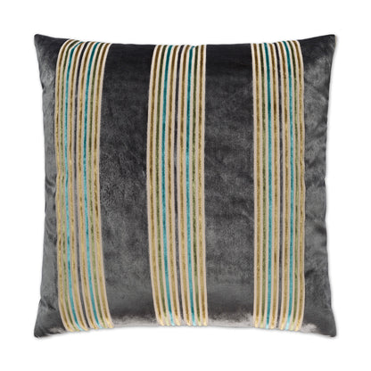 D.V. KAP HOME   24" x 24" Winston Pillow - Grey Stripes    - 2460-G-2424
