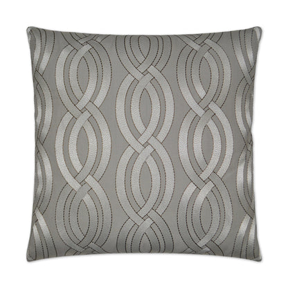 D.V. KAP HOME   24" x 24" Winding Path Pillow - Grey Traditional    - 2463-G-2424