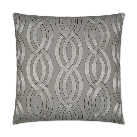 D.V. KAP HOME   24" x 24" Winding Path Pillow - Grey Traditional    - 2463-G-2424