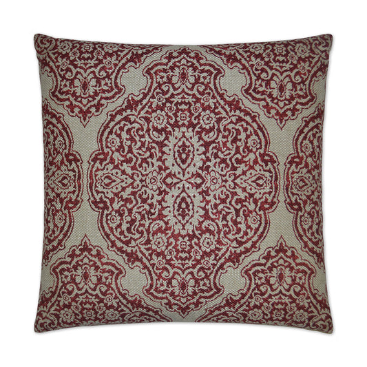 D.V. KAP HOME   24" x 24" Delmonico Pillow - Red Traditional, Global    - 2466-R-2424