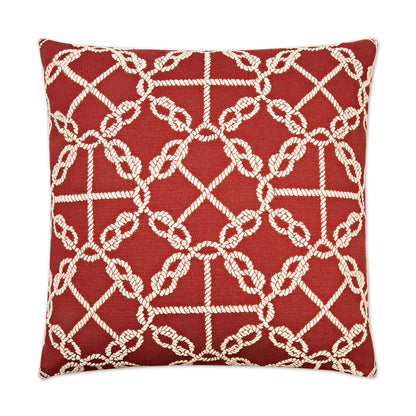 D.V. KAP HOME   24" x 24" Knots Pillow - Red Nautical    - 2467-R-2424